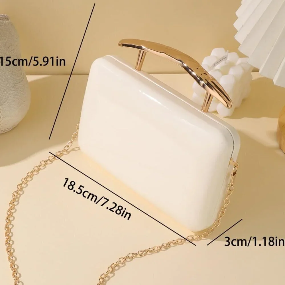 Women Acrylic Clutch Bag Small Evening Purse Crossbody Wedding Party